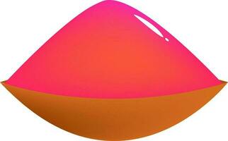 Glossy dry holi color in bowl. vector