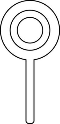 Flat style lollipop in black line art.