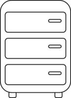 Stroke style of drawer icon for storage. vector