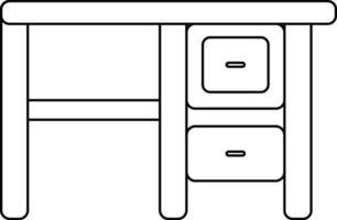 Table icon for working concept in stroke style. vector