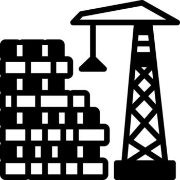 sólido icono para construir vector