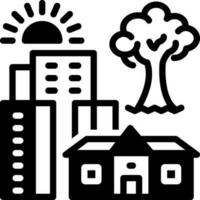 solid icon for hometown vector