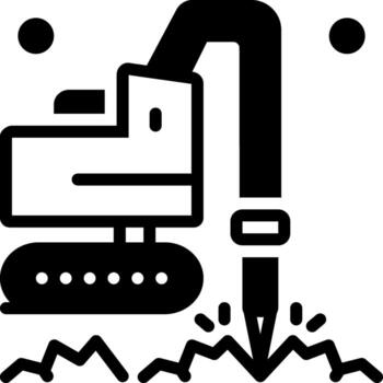 solid icon for geotechnic vector