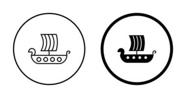 icono de vector de barco vikingo