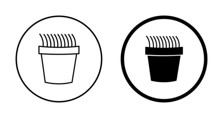 Grass Pot Vector Icon