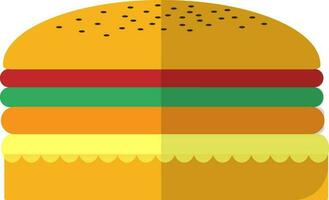 Flat style burger on white background. vector