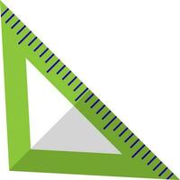 Triangular rule in green color. vector