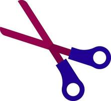 Isolated blue and pink scissor. vector