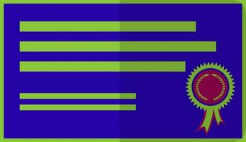 Identification card in blue and green color. vector