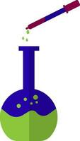 química botella laboratorio con prueba tubo. vector