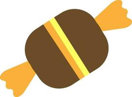 Brown and orange candy in flat style. vector