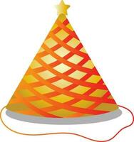 Squares Party Hat Golden And Orange Icon. vector