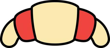 Croissant Icon In Red And Yellow Color. vector