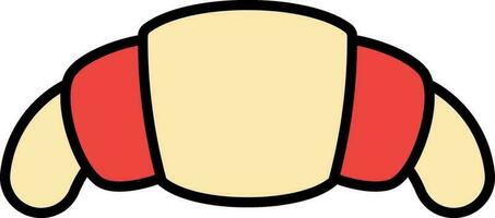 Croissant Icon In Red And Yellow Color. vector