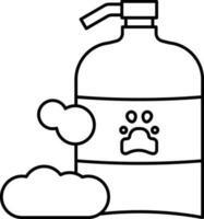 Animal Soap Bottle Icon in Black Line Art. vector