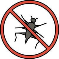 Flat Style Stop Insect Gray And Orange Icon. vector