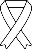 Peace Ribbon Icon In Black Line Art. vector