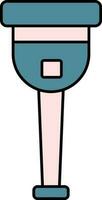 Flat Style Peg Leg Icon In Teal And Pink Color. vector