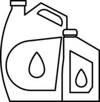 Oil Canister Icon In Black Outline. vector