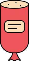 Half Sausage Icon in Red and Peach Color. vector