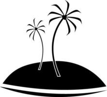 Palms icon in black style for beach concept. vector