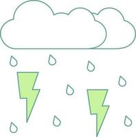 Colorful Storm Cloud Icon in Flat Style. vector