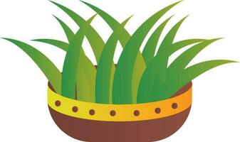 Barley Germination Plant In Bowl Colorful Icon. vector