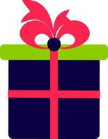 Packed gift icon with bow and ribbon for present. vector