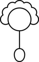 Isolated rattle icon in line art. vector