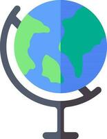 Earth globe stand icon in flat style. vector