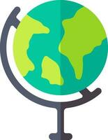 Earth globe stand icon in flat style. vector