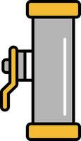 Isolated Valve Pipe Icon In Gray And Orange Color. vector