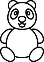 Line art Teddy bear icon in flat style. vector