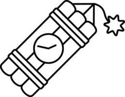Time Bomb Icon In Line Art. vector