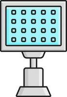 Cyan And Gray Camera LED Light Icon Or Symbol. vector