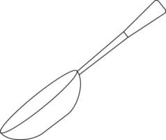 Frying pan in black line art illustration. vector