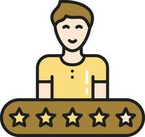 User Rating Icon In Yellow And Bronze Color. vector
