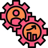 Business Setup Icon In Pink And Orange Color. vector