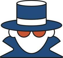 Detective Character Icon In Flat Style. vector