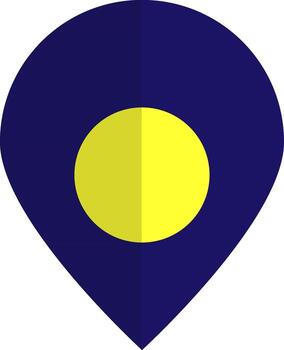 Blue and yellow map pointer. vector