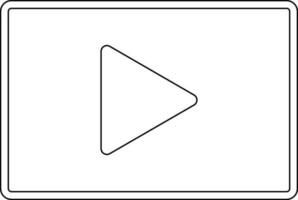 Video player in black line art. vector