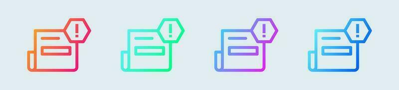 Spam line icon in gradient colors. Warning signs vector illustration.