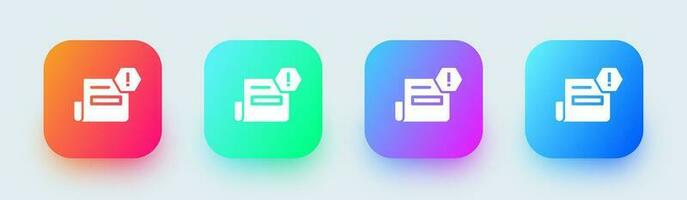 Spam solid icon in square gradient colors. Warning signs vector illustration.