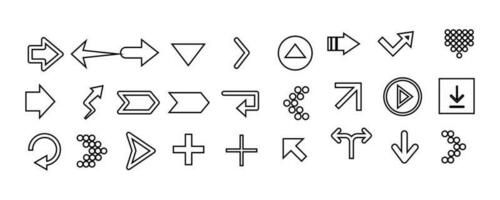 arrows set icon vector. line style arrows set collection vector