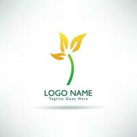 creative tree and leaf green logo vector. green environmental concept, ecological. vector