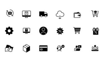 ecommerce online shop icon set vector