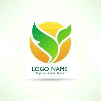 creative logo green leaf vector