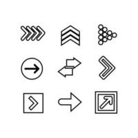 conjunto iconos flecha icono. flecha vector recopilación. flecha. cursor. moderno sencillo flechas vector ilustración