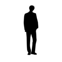 Silhouette man standing vector illustration