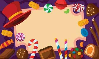 Fun Chocolate Factory Background vector